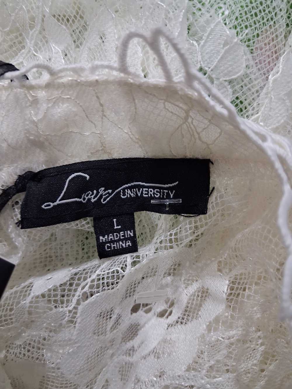 Ivory Lace Ruffle High-Neck Blouse - Picture 2 of 7